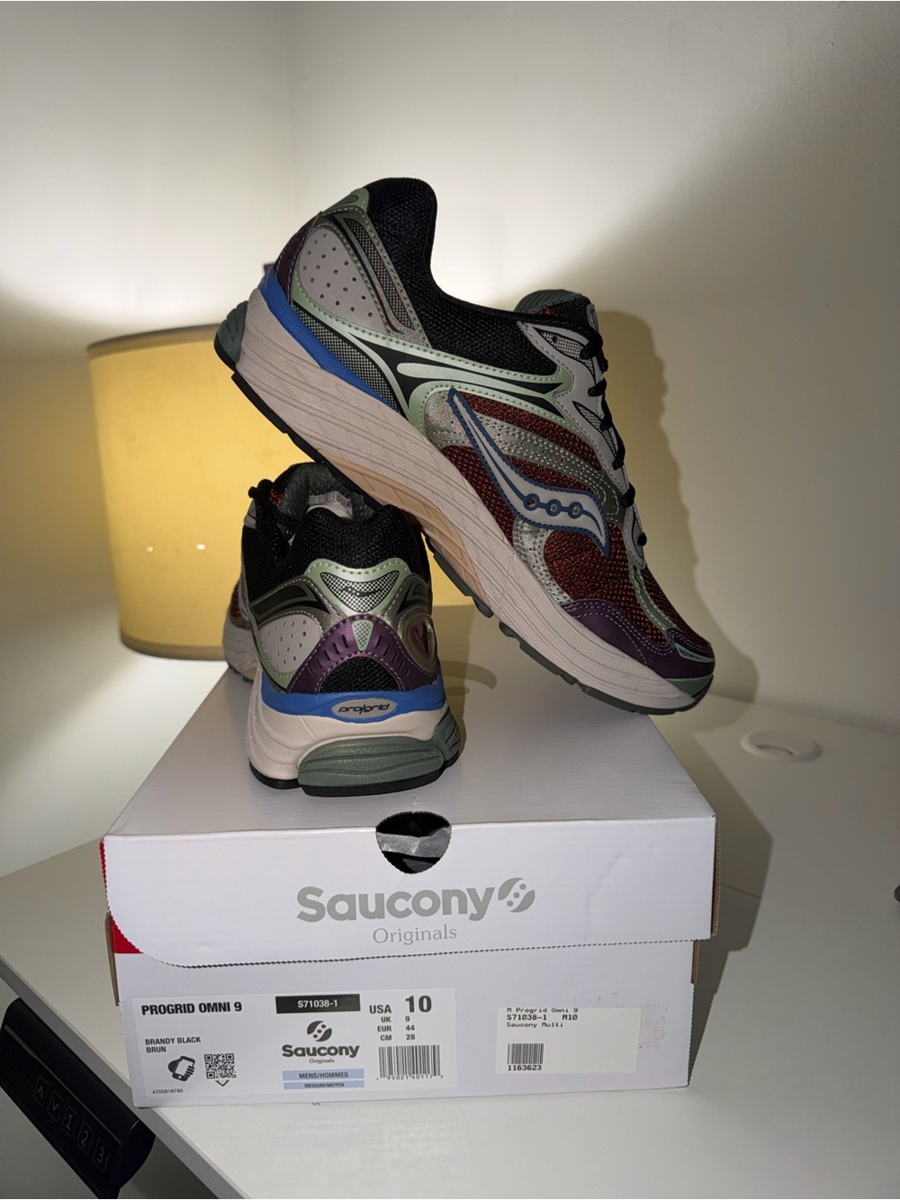 Saucony Men’s Progrid Omni 9 Running Shoes - Multi/Brandy Black (US 10)